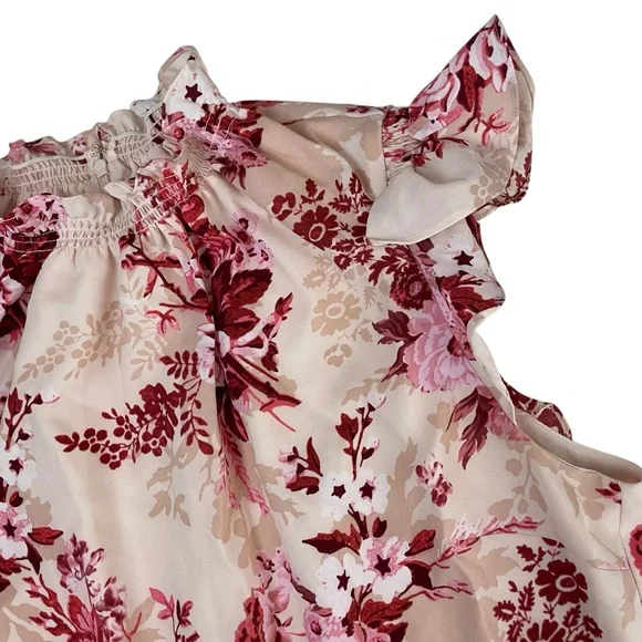 Floral Print Ruffle Sleeve Dress - Picture 6 of 13